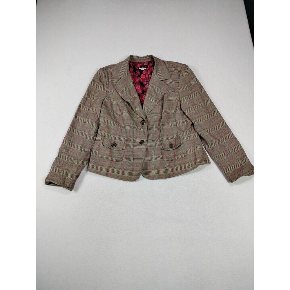 RQT Blazer Woman's 16 Plaid‎ Checkered Corpcore Corporate Workwear Businesswear
